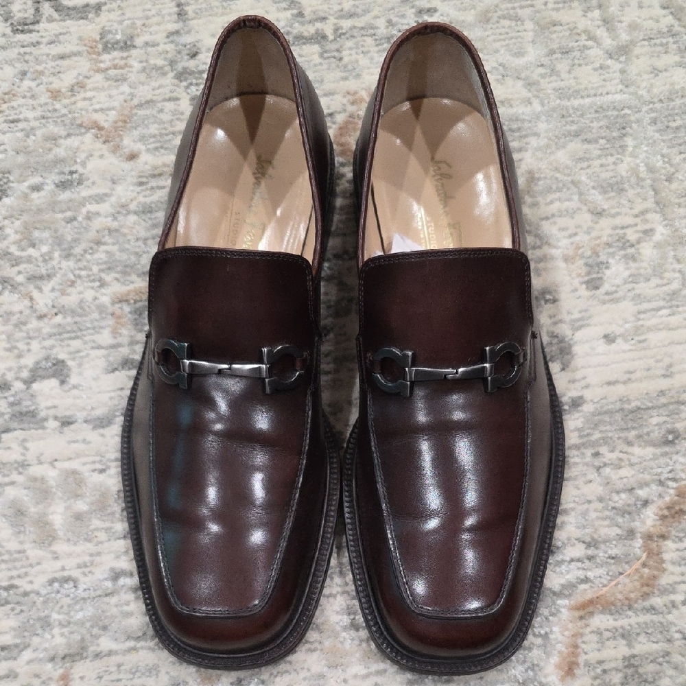 Salvatore Ferragamo Dark Brown Leather Loafers